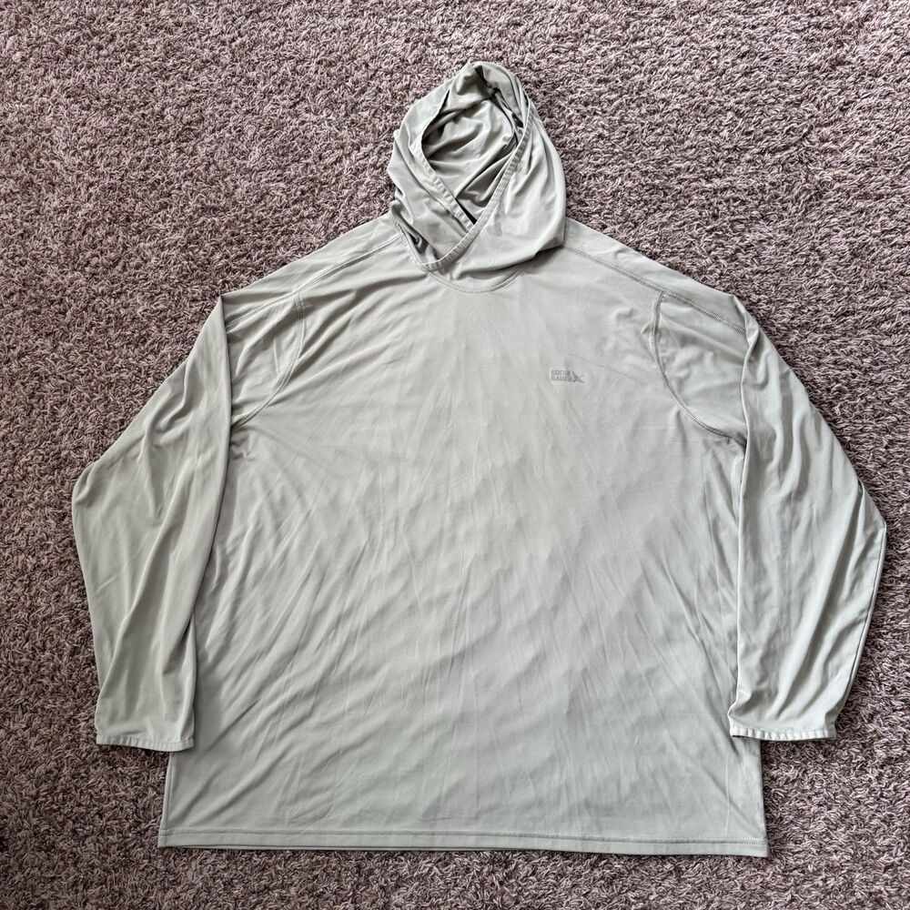 Eddie Bauer Solarfoil Hoodie Mens XXL 2X Sage Green Sun Protection Shirt Fishing